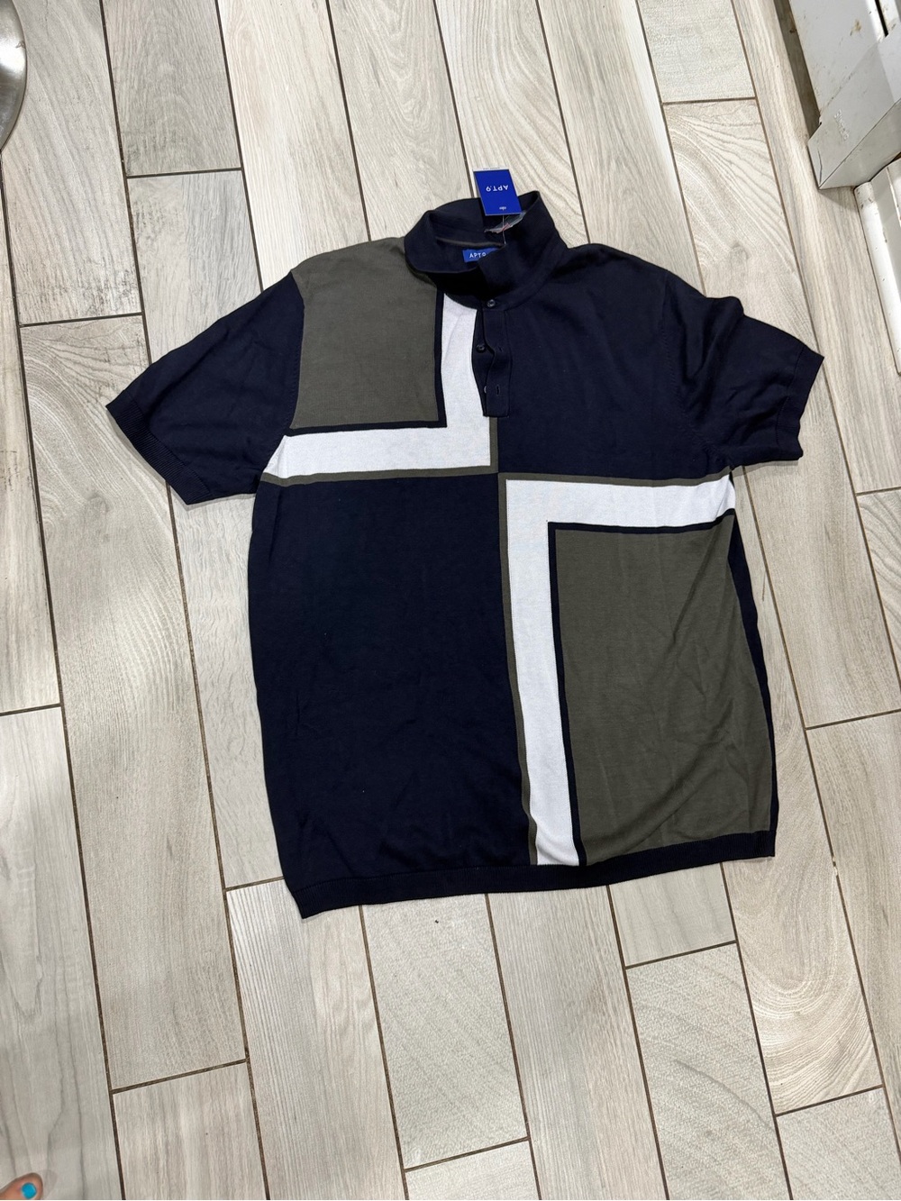 NWT Men's Apt. 9 Color Block short sleeve Sweater Polo XL